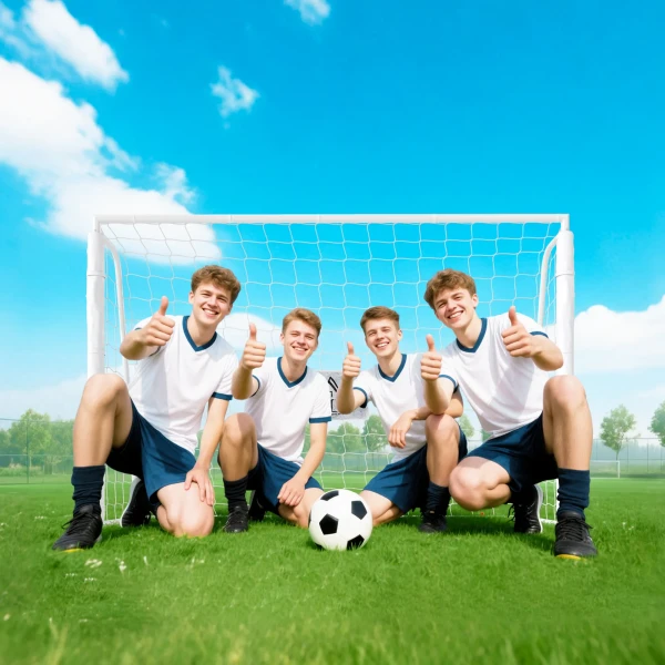 Voetbaldoel Kinderen, Doelmarkering, Schokabsorberende Mouwen, Tuin, 186x123cm, Wit