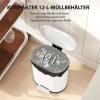 Vuilnisbak 12L Pedaalemmer Afvalemmer Met Deksel, Voetpedaal, Binnenemmer, Soft Close Functie, 30 X 25,5 X 37,5 Cm, Wit