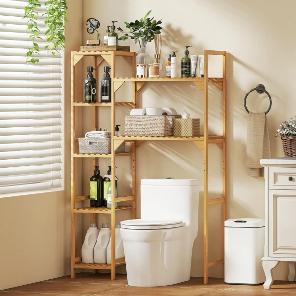 Wasmachinerek, Meerdere Open Vakken, Voor Wasgoed, Accessoires, Bamboehout