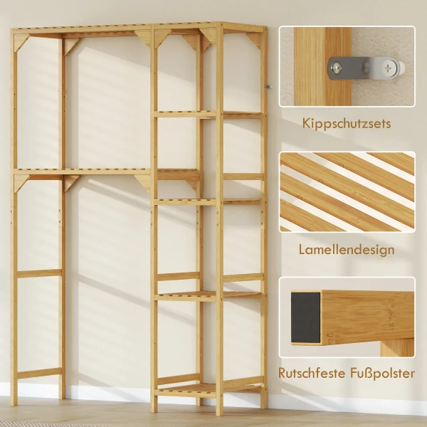 Wasmachinerek, Meerdere Open Vakken, Voor Wasgoed, Accessoires, Bamboehout