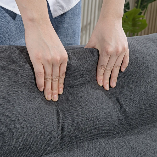 Zitzak Met Bedfunctie, Kantelbare Rugleuning, Opvouwbaar, Tot 120kg, 70 X 72 X 56 Cm, Donkergrijs