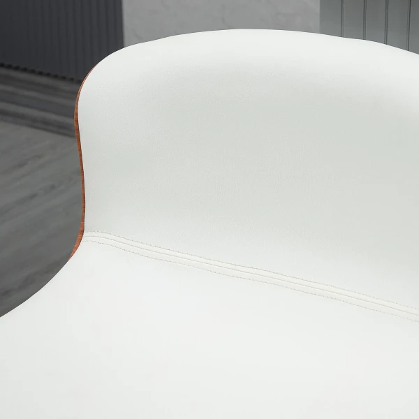 2 delige Set Barkrukken, In Hoogte Verstelbaar, Metalen Frame, Draaibare Zitting, Crèmewit