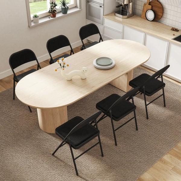 2 delige Set Klapstoelen, Draagbare Kantoorstoelen, Metalen Poten, Vouwstoel Voor Kantoor, Receptie, Wachtkamer, Linnen Look, Zwart