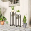 2 delige Set Plantenstandaards Voor Binnen En Buitenruimtes, Zeshoekige Metalen Bloempothouders Voor Tuin, Terras, Balkon