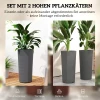 2 delige Set Stapelbare Bloempotten Plantenbakken Met Gaten 35x35 Cm Ronde Plantenpotten Donkergrijs