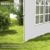 2 delige Set Zijpanelen Voor Paviljoen 3x3/3x4 M, Zijwand Met Raam, Waterdicht Wit