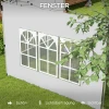 2 delige Set Zijpanelen Voor Paviljoen 3x3/3x4 M, Zijwand Met Raam, Waterdicht Wit