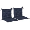 2 delige Set Zitkussens, 98 X 50 Cm Stoelkussens Met Bindlinten, Stoffen Hoes, 8cm Dik Donkerblauw