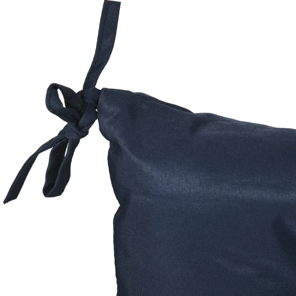 2 delige Set Zitkussens, 98 X 50 Cm Stoelkussens Met Bindlinten, Stoffen Hoes, 8cm Dik Donkerblauw