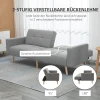 2 In 1 Slaapbank 205 X 88 Cm Sofa Met Bedfunctie, Bank Met Zitkussen, Linnenlook Grijs