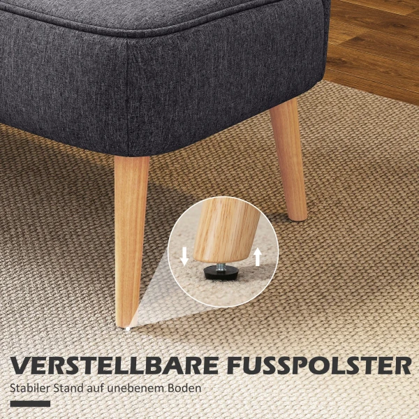 2 zits Bank, Zachte Bekleding, Onderhoudsvriendelijke Hoes, Tot 220 Kg, 117 X 56,5 X 77 Cm, Donkergrijs