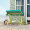 2 zits Kinder Hollywoodschommel Met Verstelbaar Zonnedak Veiligheidsgordel Voor 3 6 Jaar Tot 60 Kg 112x75x120cm Groen