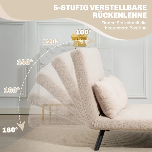 2 zits Slaapbank In Samt, Met Slaapfunctie, Inclusief 2 Kussens, Samtlook, Natuur + Beige + Zwart