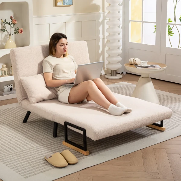 2 zits Slaapbank In Samt, Met Slaapfunctie, Inclusief 2 Kussens, Samtlook, Natuur + Beige + Zwart