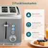 2200W, 1,7L Waterkoker Met Snelkookfunctie, Kalkfilter En 4 Sneetjes Broodrooster Met 7 Bruiningsniveaus, Grijs