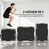 3 in 1 Plyo Box, Sprungbox Met Handvatopeningen, Voor Thuisfitness En Buitenworkouts, 3 Spronghoogtes, Hout, Zwart