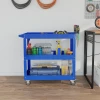 3 laags Gereedschapswagen, 4 Wielen, Staal, 83B X 35,3T X 76H Cm, Blauw