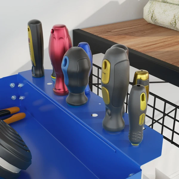 3 laags Gereedschapswagen, 4 Wielen, Staal, 83B X 35,3T X 76H Cm, Blauw