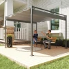 3 X 3 M Tuin Pergola Met Intrekbaar Dak, Paviljoen, Baldakijn Voor Schaduw, UPF30+, Grijs