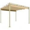 3 X 3 M Tuin Pergola Met Intrekbaar Dak, Paviljoen, Baldakijn Voor Schaduw, UPF30+, Khaki