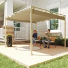 3 X 3 M Tuin Pergola Met Intrekbaar Dak, Paviljoen, Baldakijn Voor Schaduw, UPF30+, Khaki