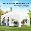 3 X 6 M Pop Up Paviljoen Met Zijwanden, 6 Zandzakken, In Hoogte Verstelbaar Dak, Tuinfeesttent Met Draagtas