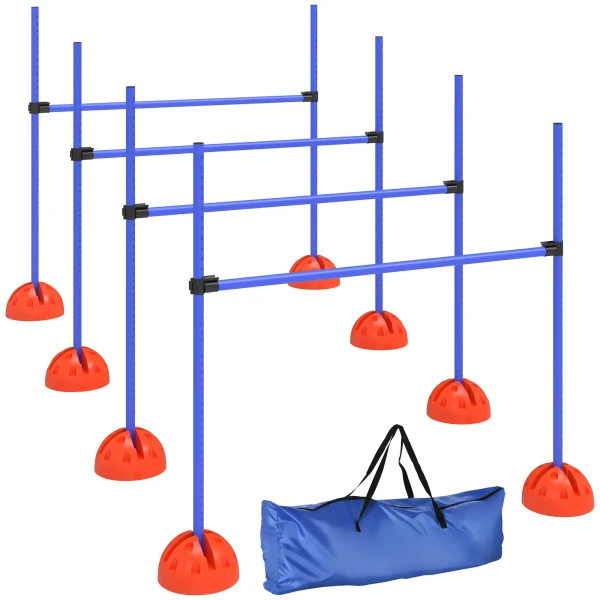 4 delige Hond Agility set Met 4 Hindernissen En Draagtas Voor Sprongtraining, Blauw