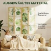 4 delige Kamerscherm, Opvouwbaar, Boho ontwerp, Tropisch Motief, Vrijstaande Kamerscherm, Houten Frame, Groen