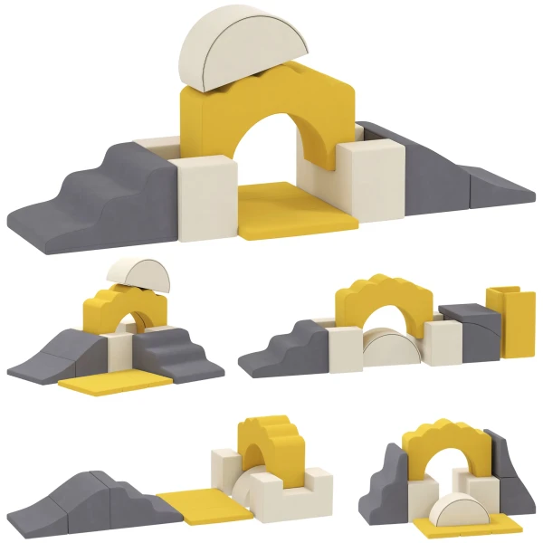 7 delig Set Klimblokken Voor Baby's & Peuters, Zacht Klimset Voor Binnenshuis, Stof, Schuim, Kleurrijk