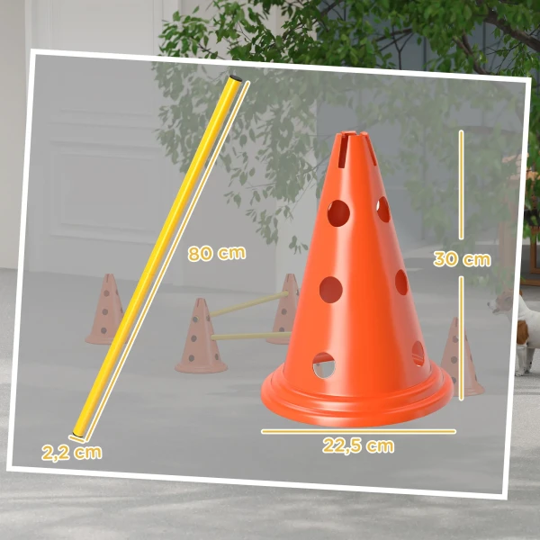 Agility Set Honden 3 delige Agility Uitrusting Voor Hondentraining Stekhordenset Met 6 Kegels 3 Horden Draagtas