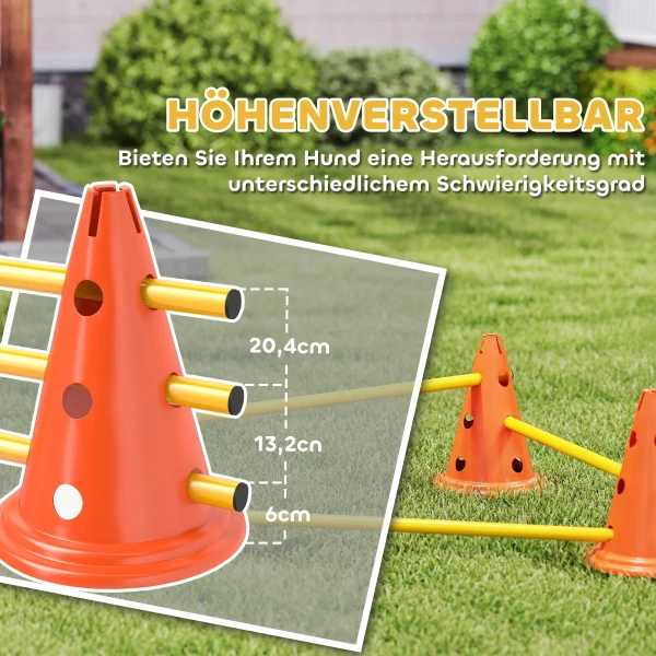 Agility Set Honden 3 delige Agility Uitrusting Voor Hondentraining Stekhordenset Met 6 Kegels 3 Horden Draagtas