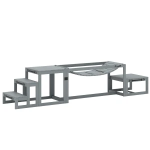 Agility Set Honden 3 delige Set Agility uitrusting Met Brug, Trap, Platform, Sparrenhout, 117 X 50 X 56 Cm, Grijs
