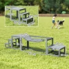 Agility Set Honden 3 delige Set Agility uitrusting Met Brug, Trap, Platform, Sparrenhout, 117 X 50 X 56 Cm, Grijs