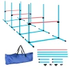 Agility Set Honden 4 delig In Hoogte Verstelbare Agility uitrusting Met 4 Hindernissen Draagtas 99 X 65 X 94 Cm Lichtblauw