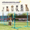 Agility Set Honden 4 delig In Hoogte Verstelbare Agility uitrusting Met 4 Hindernissen Draagtas 99 X 65 X 94 Cm Lichtblauw