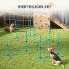 Agility Set Honden 4 delig In Hoogte Verstelbare Agility uitrusting Met 4 Hindernissen Draagtas 99 X 65 X 94 Cm Lichtblauw