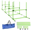 Agility Set Honden 4 delige In Hoogte Verstelbare Agility uitrusting Met 4 Hindernissen Draagtas 99 X 65 X 94 Cm Groen