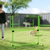 Agility Set Honden 4 delige In Hoogte Verstelbare Agility uitrusting Met 4 Hindernissen Draagtas 99 X 65 X 94 Cm Groen