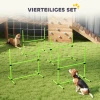 Agility Set Honden 4 delige In Hoogte Verstelbare Agility uitrusting Met 4 Hindernissen Draagtas 99 X 65 X 94 Cm Groen