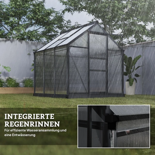 Aluminium Kas 3,65m² 190x192x201cm Met Fundering, Dakraam, Schuifdeur, 4 Mm Platen, UV bestendig