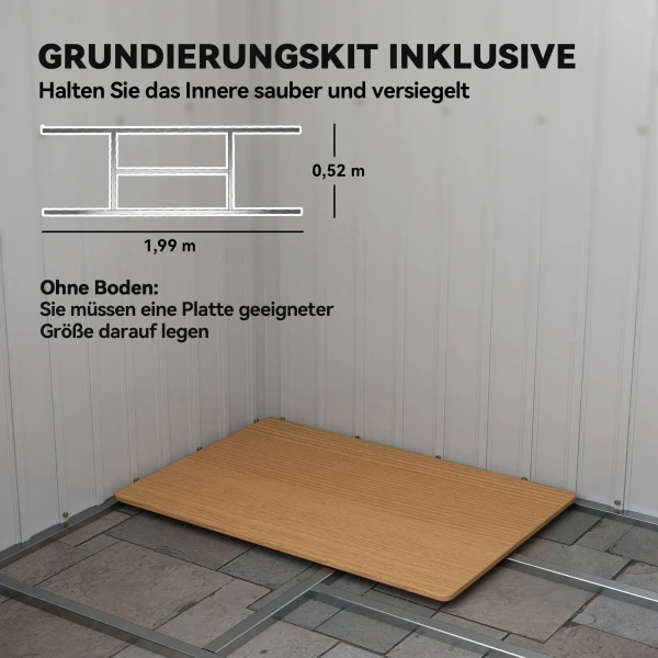 Apparatuurschuur, Met Ventilatieramen, Schuifdeuren, Verzinkt Staal, 213 X 130 X 172 Cm, Lichtgrijs