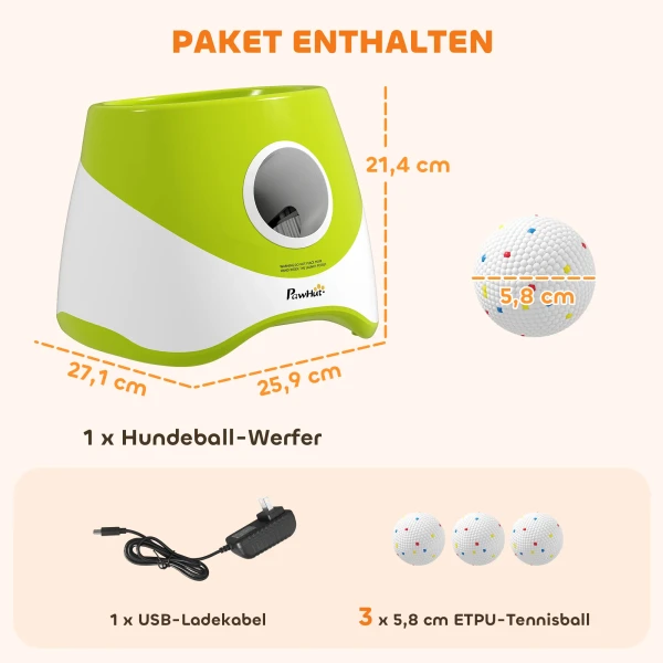 Automatische Ballwerper Interactieve Ballwerp Machine Met 3 Ballen 3 Afstanden 6m/10m/14m Voor Kleine Tot Middelgrote Honden Groen