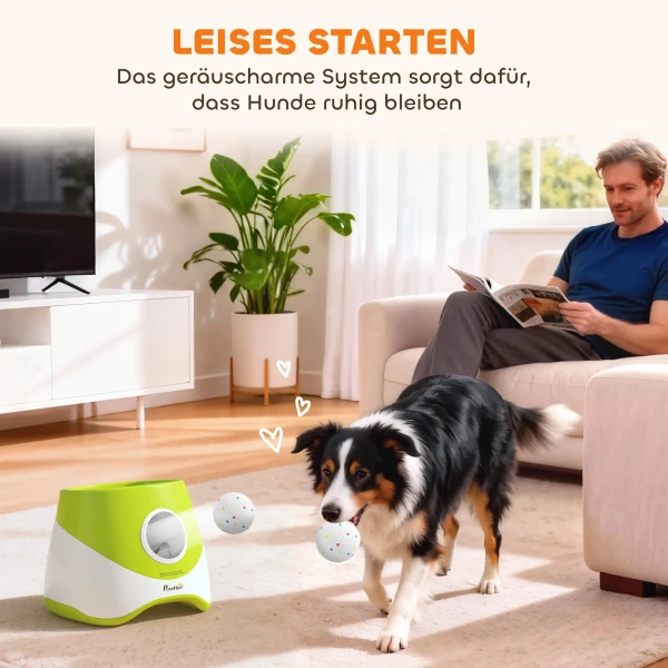 Automatische Ballwerper Interactieve Ballwerp Machine Met 3 Ballen 3 Afstanden 6m/10m/14m Voor Kleine Tot Middelgrote Honden Groen