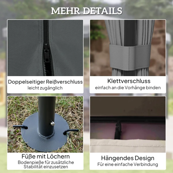 Avillon Ca. 3x3m Waterafstotend Stabiel Winterbestendig Tuinpaviljoen Met Dubbeldak Ritssluiting Muggennetten