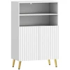 Badkamerkast, Dressoir Voor Woonkamers, Soft Close Deuren, 2 Open Planken, MDF, Wit