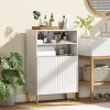 Badkamerkast, Dressoir Voor Woonkamers, Soft Close Deuren, 2 Open Planken, MDF, Wit