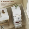 Badkamerkast Smalle Badkast Met 5 Lades Voor Badkamer 30 X 30 X 95 Cm Wit