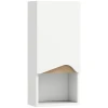 Badkamerkast Wandkast Met Soft Close Deur En Open Vak 30 X 17 X 67 Cm Wit