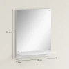 Badkamerspiegel 50 X 60 Cm Wandspiegel Met Plank, Badkamerspiegel Voor Entree, Gang, Wit