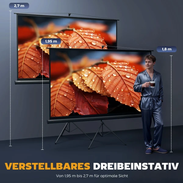 Beamer Scherm Met Statief 221 X 124 Cm 100 Inch 16:9 HD 4K Rollo Scherm